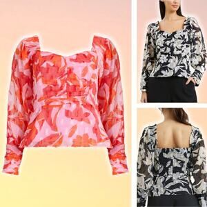 NWT FRENCH CONNECTION Ally Dinah Sweetheart Neck Top Sz 6 Rosebloom